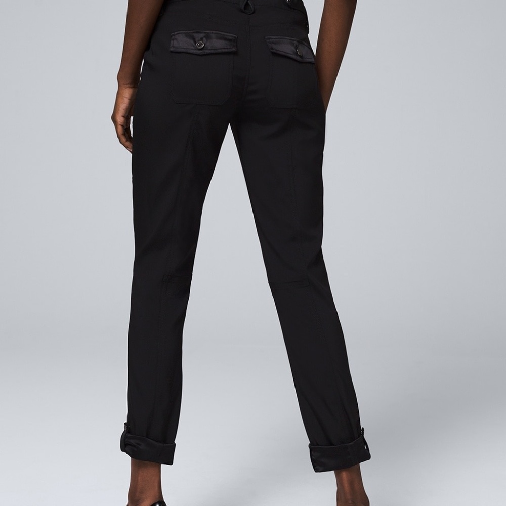 WHBM MID-RISE SATIN-TRIM STRAIGHT CROP Pants 6R